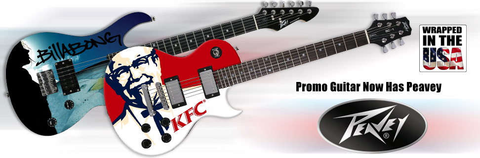 Custom Peavey electric and acoustic promotional guitars, Rockmaster, SC1.