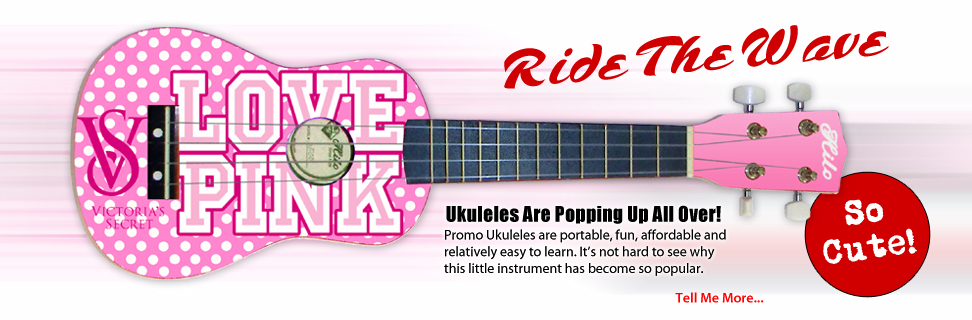 Promotional Ukuleles by Brand O' Guitar Company.